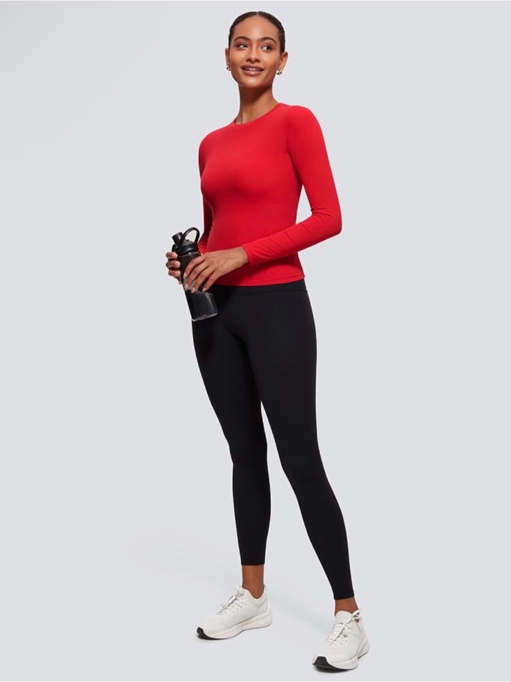 CRZ YOGA Red Long Sleeve Athletic Top